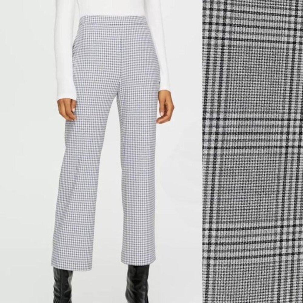 New Aritzia Plaid Ponte Kick Crop Pant Gray Check 4, S $148